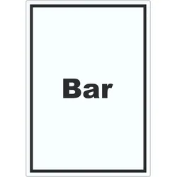 Bar Aufkleber mit Text Pub Kneipe hochkant A7 (74x105mm)