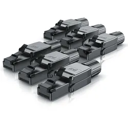 Primewire 6x Netzwerk-Adapter RJ-45 (Ethernet) zu Netzwerkkabel, Netzwerkstecker RJ45 CAT 8 - Gigabit Ethernet LAN Kabel - 40 Gbit/s, schwarz