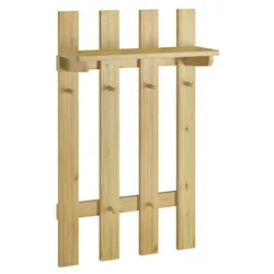 Erst-Holz Garderobenpaneel Flurgarderobe Kleiderhaken aus Kiefer Massivholz 90.80-14