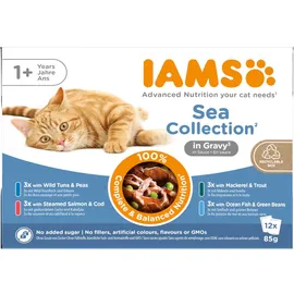 Iams Delights Adult in Sauce Sea Mix 12 x 85 g