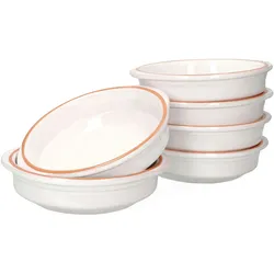 6er Set Cazuela WEISS Ton-Schale Ille Ø 16cm Größe M Mittelalter Wikinger