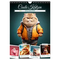 Calvendo COOLE KATZEN Sprücheklopfer (Wandkalender 2026 DIN A4 hoch),