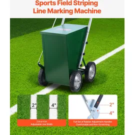 Vevor Trockenlinienmarkierer Linienmarker (5 / 10 cm Linien) Trockenlinienkreide für das Feld, mit Gummi-Einstellgriff, große Pulverkapazität von 22,7 kg, für Baseball- und Softball-Infield, grün