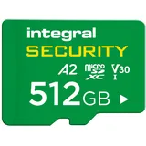 Integral 512GB High Endurance microSD Card, UHS-I V30 U3 A2, 4K für CCTV, Dashcams, Heimsicherheit, Babyphones und Bodycams, bis zu 95 Stunden Überschreiben und 98.000 Stunden Aufzeichnung
