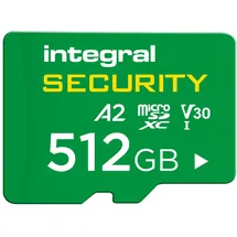 Integral 512GB High Endurance microSD Card, UHS-I V30 U3 A2, 4K für CCTV, Dashcams, Heimsicherheit, Babyphones und Bodycams, bis zu 95 Stunden Überschreiben und 98.000 Stunden Aufzeichnung
