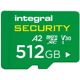Integral 512GB High Endurance microSD Card, UHS-I V30 U3 A2, 4K für CCTV, Dashcams, Heimsicherheit, Babyphones und Bodycams, bis zu 95 Stunden Überschreiben und 98.000 Stunden Aufzeichnung