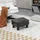 Homcom Fußhocker Kunstleder 40 x 24 x 30 cm Braun