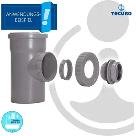 tecuro Anschraub-Muffe DN 40 Rohraufnahme, für Reinigungsdeckel - KS-grau