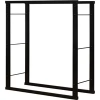 V2Aox Kaminholzständer Metall 100 x 100 cm Schwarz