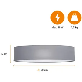 smartwares Deckenleuchte, Grau, 50 cm