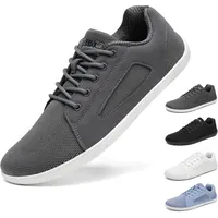 SAGUARO Barfuss Schuhe Damen Herren – Breite Zehenbox Barfuß Sneaker - Zero Drop Barefoot Shoes – Minimalistische Schuhe für Outdoor, Reisen – Barfußschuhe Luck I Grau,Gr.40 - 40 EU