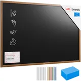 ALLboards Kreidetafel Wasserfest mit lackiertem Holzrahmen 180x120cm, Schwarz, Schreibtafel, Kreide