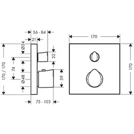 Hansgrohe Starck Organic Duschthermostat Unterputz für 1 Verbraucher Chrom 12715000