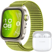 Huawei Watch Fit 4 Pro Titan Nylonarmband Grün + Freebuds SE 2