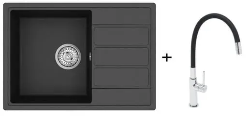 SAT Spülbecken Schwarz SETSATSINK4