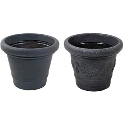 Blumenkübel SIENA anthrazit Blumentopf Pflanzgefäß Pflanzentopf Blumengefäß  TOP Anthrazit