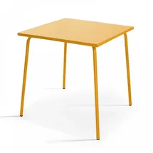 Oviala Gartentisch, Gelb, Metall, Quadratisch, 70x70x70 cm, Gartenmöbel, Gartentische, Gartentische