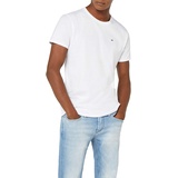 Tommy Jeans T-Shirt Herren Kurzarm TJM Original Slim Fit, Weiß L