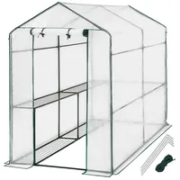 Tectake Andrea Foliengewächshaus Stahl Weiß Kunststoff 2 mm 2,20 m2