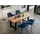 SalesFever Essgruppe "Esszimmerausstattung aus Holz und Metall", blau (natur, blau, schwarz, blau, schwarz), Samt, 180,90, Massivholz, Metall, Polyester, Sitzmöbel-Sets, Essgruppe