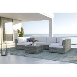 OUTFLEXX Gartenlounge, langlebiges Material, pflegeleicht, robust, witterungsbeständig, inklusive Kissen