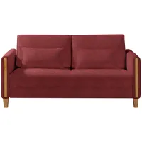 Niels Andersson Schlafsofa, Rot, Buche, Holz, Textil, Buche, massiv, 2-Sitzer, Füllung: Schaumstoffflocken,Schaumstoffflocken, 174x88x104 cm, Fußauswahl, Stoffauswahl, Rücken echt, Armteil links, rechts, Kinder- & Jugendzimmer, Jugendmöbel, Jugendsofas