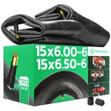 MoovMoov 15 Zoll Schlauch für Reifen 15x6.00-6 und 15x6.50-6 – passend für Rasentraktor, Aufsitzmäher, Golfcart, Gartenanhänger – 2 Stück