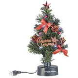 Pearl Mini Weihnachtsbaum Grün/Rot mit LED-Farbwechsel 45 cm