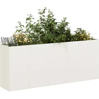 VidaXL Pflanzkübel Weiß 200x40x80 cm Kaltgewalzter Stahl
