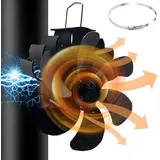 6 Blatt Kaminventilator Magnetisch,ofenventilator Ohne Strom,holzabzugrohr Herd Ventilator,wärmebetrieben,umweltfreundlich Am Schornstein Für/holzbrenner/kaminventilatoren