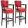 GGM Möbel 2er-Set Bistro Barhocker | Leder | Rot | Gastro Barhocker