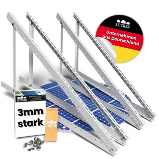 4 x Balkonkraftwerk Halterung. 118,5cm. 3mm. Halter Solarmodule. Solar Halter.