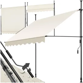Tectake tectake® Klemmmarkise, mit Handkurbel, höhenverstellbar - 304 cm, einfache Montage