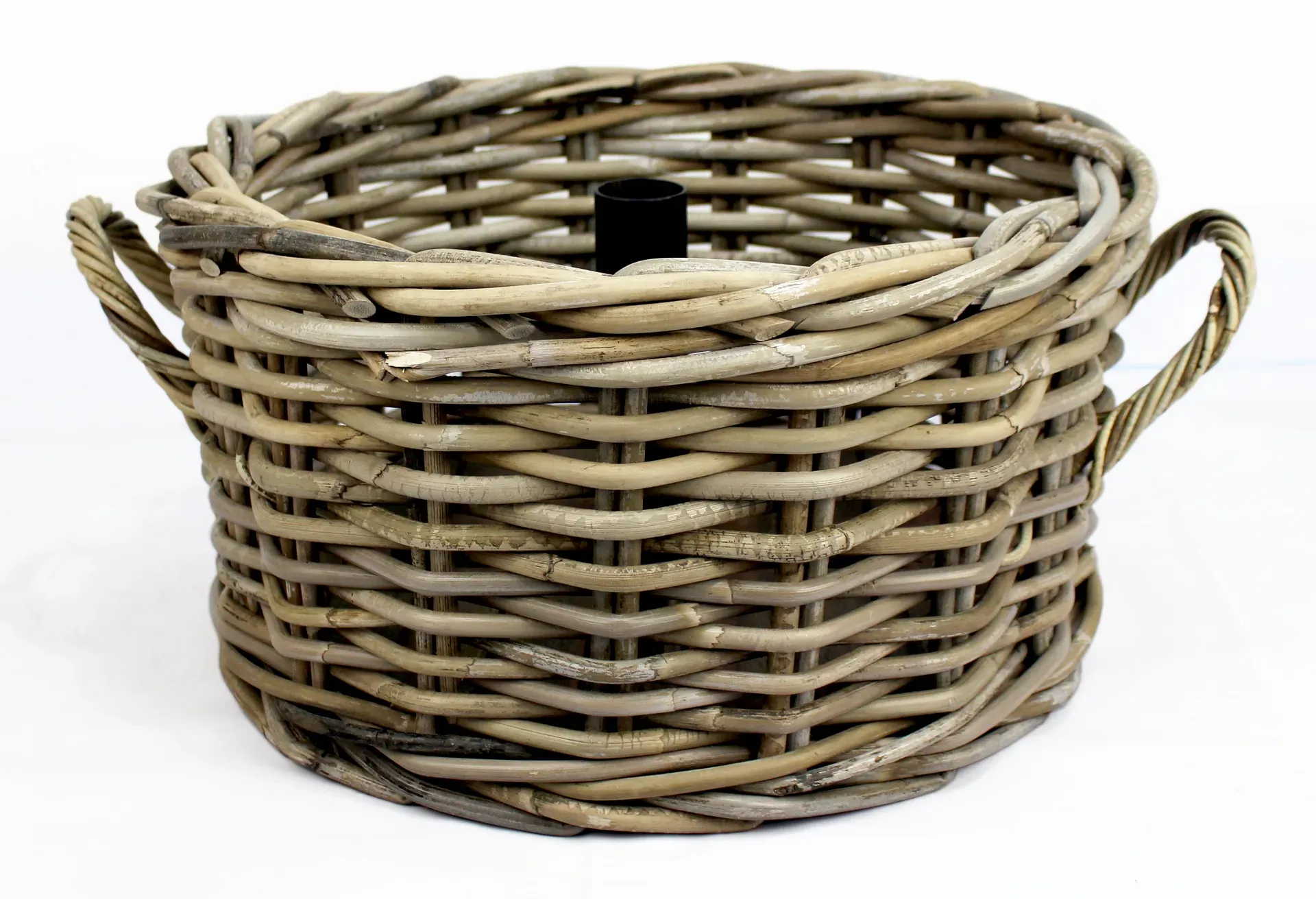 Sonnenschirmständer Rattan D48H25cm grau