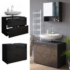 Vicco Waschbeckenunterschrank Irma 80 x 59 x 41 cm Anthrazit Hochglanz