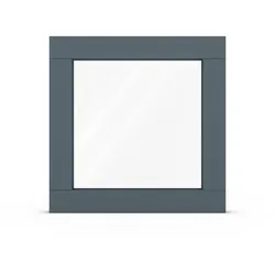 Fenster Blaugrau RAL 7031, Holzfenster, Classic IV 68, 510 x 510 mm, einteilig, festverglast, individuell konfigurieren