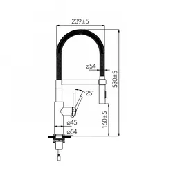 Caressi Armatur CA117I ECO, Küchenarmatur, Edelstahl, wassersparend