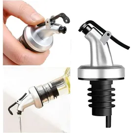 layba Ausgießer für Flaschen Silber Matt mit Verschlusskappe aus Kunststoff, in 5er Set,