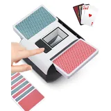 OBLITZON Automatischer Kartenmischer Elektrische Kartenmischmaschine für 1-2 Decks One-Press Auto & Manueller Modus Wiederaufladbar mit 2000mAh Geräuscharm Ideal für Poker UNO Blackjack Skip-BO