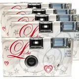 5X 1A PHOTO PORST Einwegkamera Edition Liebe & Love & Herzen, mit Blitz, Batterien und Film (5er Pack, je 27 Aufnahmen)