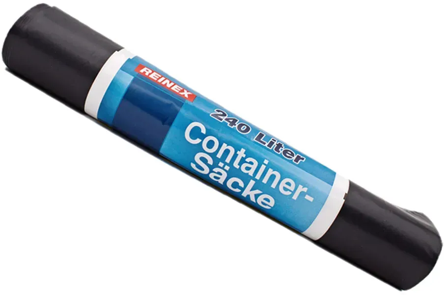 Reinex Containersäcke Müllsäcke 240 Liter, schwarz 1 Karton = 75 Stück