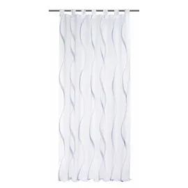 HOME WOHNIDEEN Vorhang HOME WOHNIDEEN "SCHLAUFENSCHAL" Gr. 1, blau, B:140cm H:245cm, Voile, Polyester, Gardinen, Schlaufenschal bedruckt