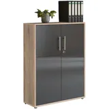 MID.YOU Office Edition Aktenschrank 84,5 x 114 x 33 cm Sonoma Eiche/Anthrazit