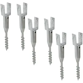 Trutzholm 6x U Profil Bodenhülse zum Einschrauben 7x7cm 67,5cm Länge feuerverzinkt für V... 6 Stück 7x7 cm