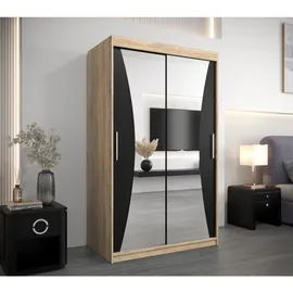abiks möbel Schwebetürenschrank MONACO 120 x 200 x 62 cm Schwarz