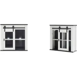 Home Affaire Hängeschrank HOME AFFAIRE "Sherwood", weiß (pinie weiß dekor), B:93cm H:90cm T:31cm, Holzwerkstoff, Schränke, Hängeschrank, mit Scheunentorbeschlag aus Metall, Höhe 90 cm