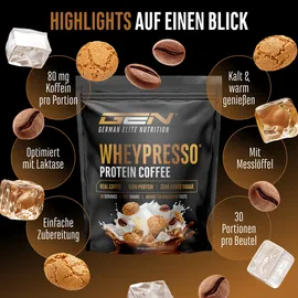 GEN GERMAN ELITE NUTRITION Whey Protein Zimt Kaffee Pulver 908 g