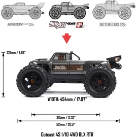 Arrma RC-Buggy Outcast 4X4 4S V2 RTR 1:10