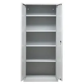 Gürkan Stahlschrank 100049 lichtgrau 80,0 x 38,0 x 180,0 cm, aufgebaut