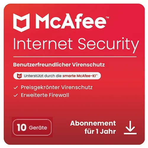 McAfee Internet Security | Jahreslizenz | Sicherheit für 10 Geräte